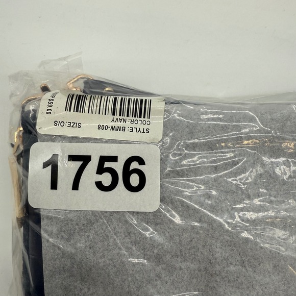 Badgley Mischka Navy Vegan Leather Studded Wristlet Small Purse Wallet $59 - Picture 13 of 13